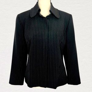 Azzedine Pinstripe Zip Up Blazer